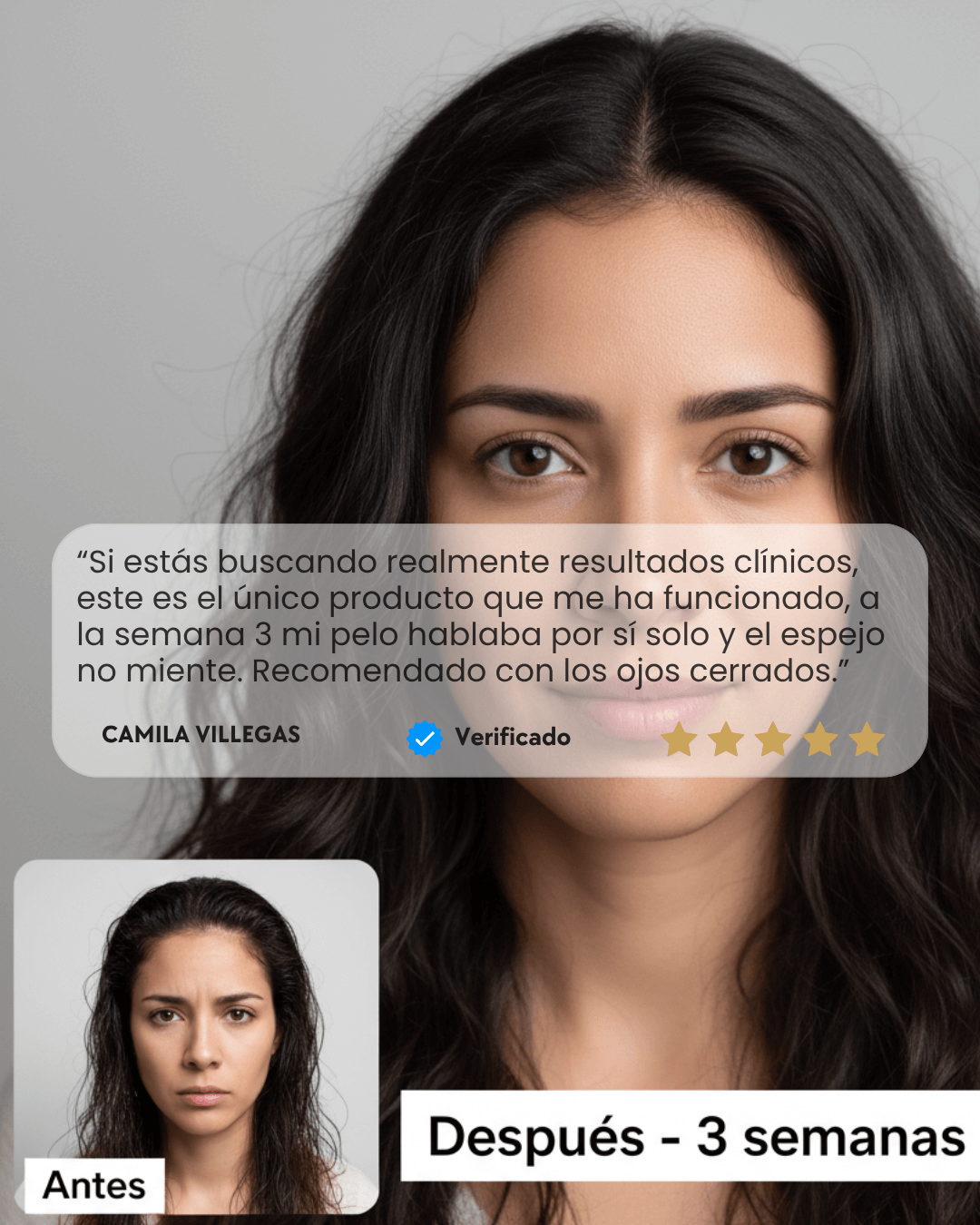 Reduce visiblemente la caída del cabello en solo 3 semanas con el primer acelerador capilar interno con Lustriva®